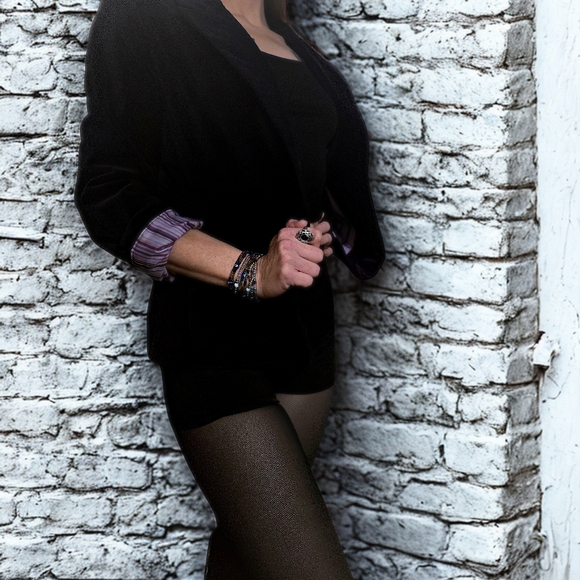 Rafaella Jackets & Blazers - Rafaella Black and Purple Hosiery